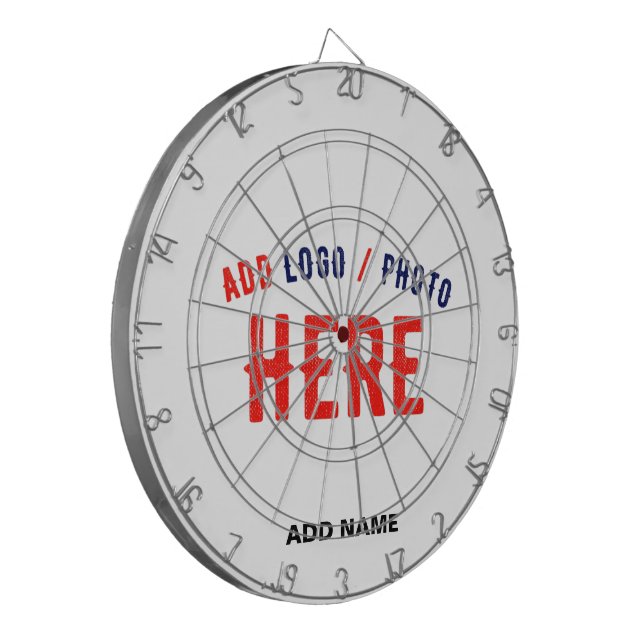 STYLISH MODERN CUSTOMIZABLE WHITE VERIFIED BRANDED DARTBOARD (Front Left)