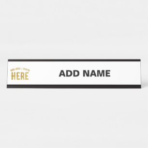 STYLISH MODERN CUSTOMIZABLE WHITE VERIFIED BRANDED DESK NAME PLATE