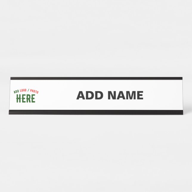 STYLISH MODERN CUSTOMIZABLE WHITE VERIFIED BRANDED DESK NAME PLATE (Front)