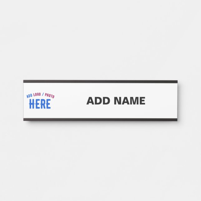 STYLISH MODERN CUSTOMIZABLE WHITE VERIFIED BRANDED DOOR SIGN (Front)