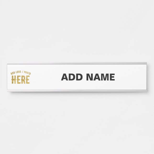 STYLISH MODERN CUSTOMIZABLE WHITE VERIFIED BRANDED DOOR SIGN (Front)