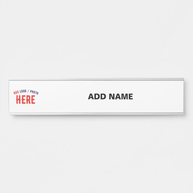 STYLISH MODERN CUSTOMIZABLE WHITE VERIFIED BRANDED DOOR SIGN (Front)
