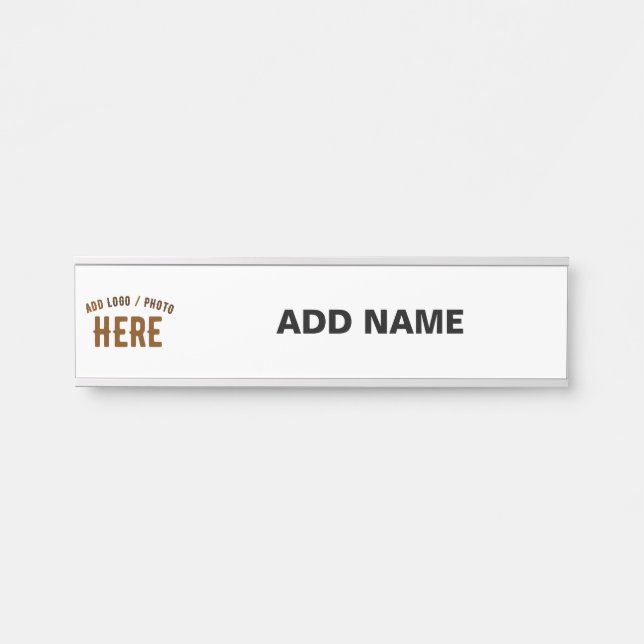 STYLISH MODERN CUSTOMIZABLE WHITE VERIFIED BRANDED DOOR SIGN (Front)
