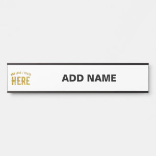 STYLISH MODERN CUSTOMIZABLE WHITE VERIFIED BRANDED DOOR SIGN