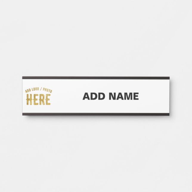 STYLISH MODERN CUSTOMIZABLE WHITE VERIFIED BRANDED DOOR SIGN (Front)