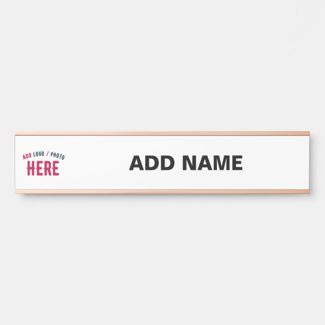 STYLISH MODERN CUSTOMIZABLE WHITE VERIFIED BRANDED DOOR SIGN (Front)