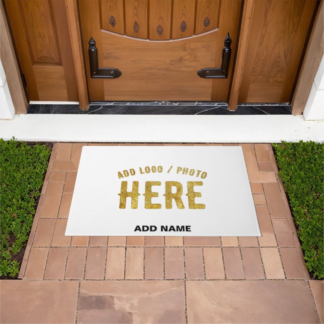 STYLISH MODERN CUSTOMIZABLE WHITE VERIFIED BRANDED DOORMAT (Outdoor)