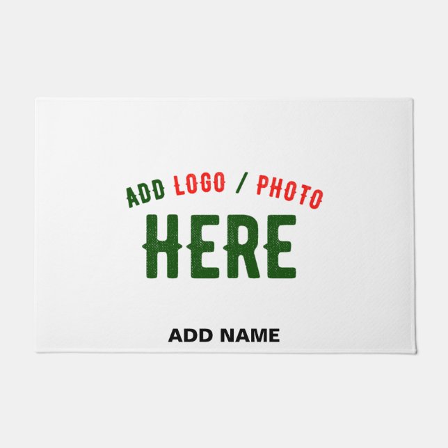STYLISH MODERN CUSTOMIZABLE WHITE VERIFIED BRANDED DOORMAT (Front)