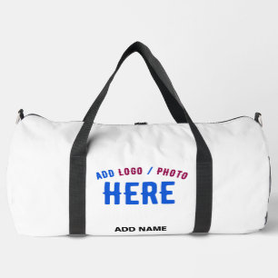 STYLISH MODERN CUSTOMIZABLE WHITE VERIFIED BRANDED DUFFLE BAG