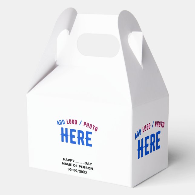 STYLISH MODERN CUSTOMIZABLE WHITE VERIFIED BRANDED FAVOUR BOX (Front)