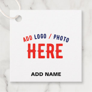 STYLISH MODERN CUSTOMIZABLE WHITE VERIFIED BRANDED FAVOUR TAGS
