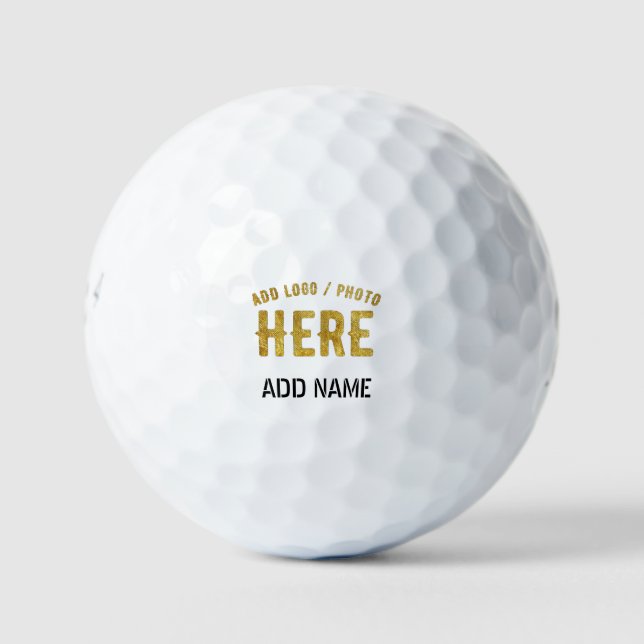 STYLISH MODERN CUSTOMIZABLE WHITE VERIFIED BRANDED GOLF BALLS (Front)