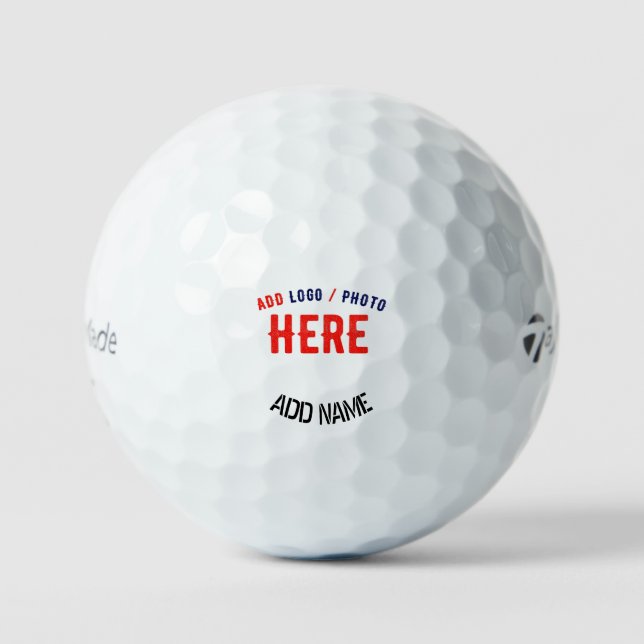 STYLISH MODERN CUSTOMIZABLE WHITE VERIFIED BRANDED GOLF BALLS (Front)