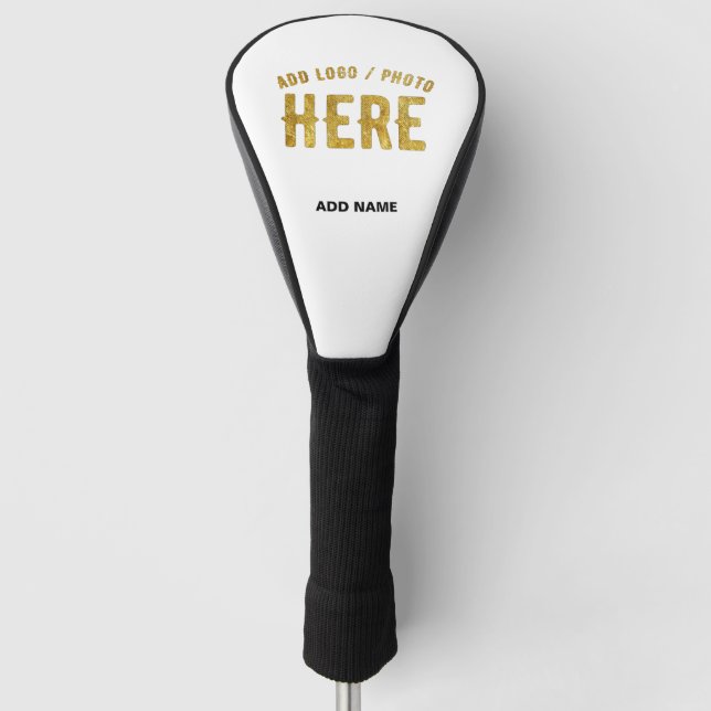 STYLISH MODERN CUSTOMIZABLE WHITE VERIFIED BRANDED GOLF HEAD COVER (Front)