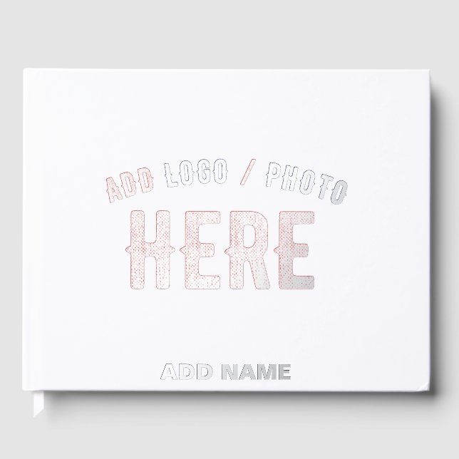 STYLISH MODERN CUSTOMIZABLE WHITE VERIFIED BRANDED GUEST BOOK (Front)