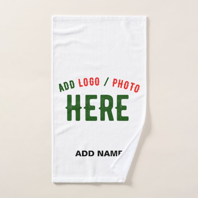 STYLISH MODERN CUSTOMIZABLE WHITE VERIFIED BRANDED HAND TOWEL (Hand Towel)