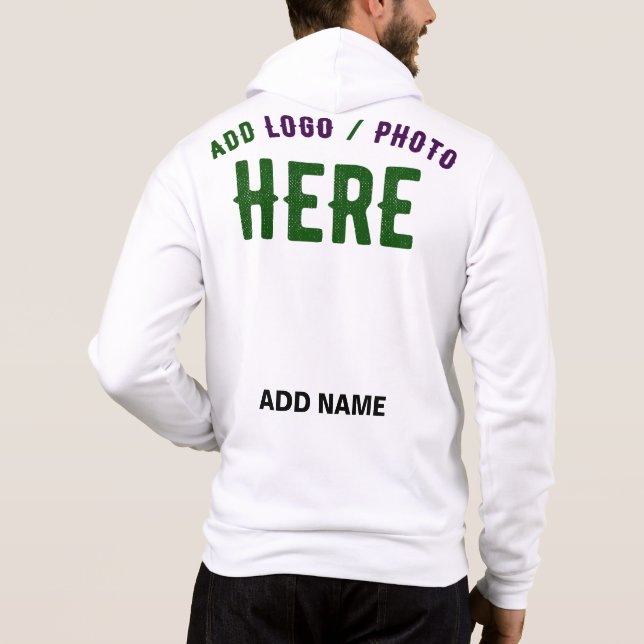 STYLISH MODERN CUSTOMIZABLE WHITE VERIFIED BRANDED HOODIE (Back)