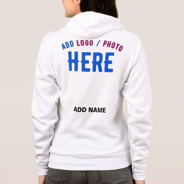 STYLISH MODERN CUSTOMIZABLE WHITE VERIFIED BRANDED HOODIE (Back)