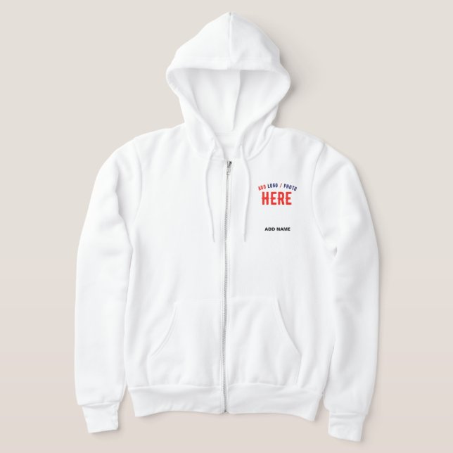 STYLISH MODERN CUSTOMIZABLE WHITE VERIFIED BRANDED HOODIE (Laydown)