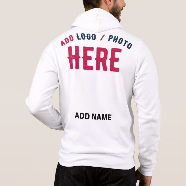 STYLISH MODERN CUSTOMIZABLE WHITE VERIFIED BRANDED HOODIE (Back)