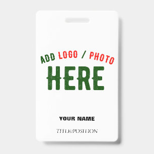 STYLISH MODERN CUSTOMIZABLE WHITE VERIFIED BRANDED ID BADGE