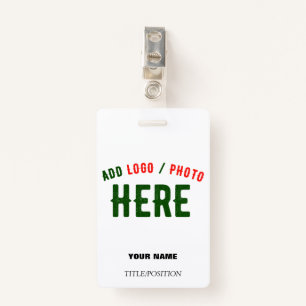 STYLISH MODERN CUSTOMIZABLE WHITE VERIFIED BRANDED ID BADGE