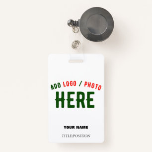 STYLISH MODERN CUSTOMIZABLE WHITE VERIFIED BRANDED ID BADGE
