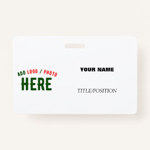 STYLISH MODERN CUSTOMIZABLE WHITE VERIFIED BRANDED ID BADGE