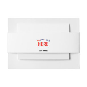 STYLISH MODERN CUSTOMIZABLE WHITE VERIFIED BRANDED INVITATION BELLY BAND
