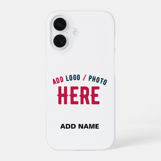 STYLISH MODERN CUSTOMIZABLE WHITE VERIFIED BRANDED iPhone 16 CASE (Back)