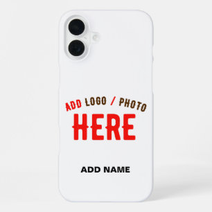STYLISH MODERN CUSTOMIZABLE WHITE VERIFIED BRANDED iPhone 16 PLUS CASE
