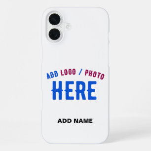 STYLISH MODERN CUSTOMIZABLE WHITE VERIFIED BRANDED iPhone 16 PLUS CASE