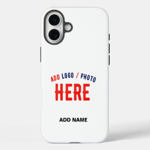 STYLISH MODERN CUSTOMIZABLE WHITE VERIFIED BRANDED iPhone 16 PLUS CASE