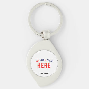STYLISH MODERN CUSTOMIZABLE WHITE VERIFIED BRANDED KEY RING