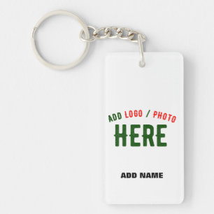 STYLISH MODERN CUSTOMIZABLE WHITE VERIFIED BRANDED KEY RING