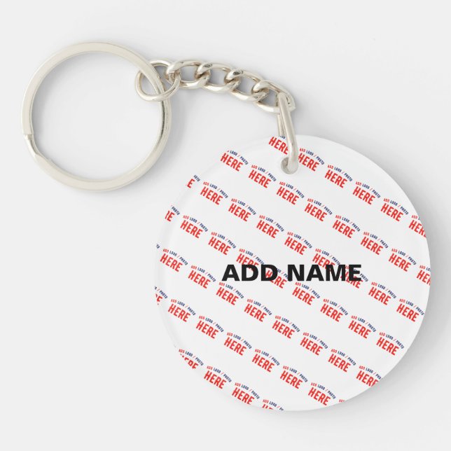 STYLISH MODERN CUSTOMIZABLE WHITE VERIFIED BRANDED KEY RING (Front)