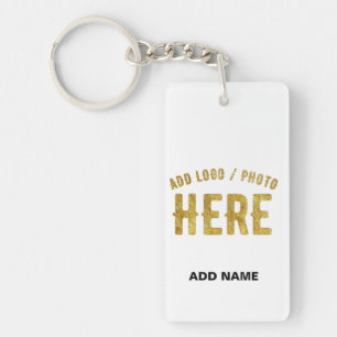 STYLISH MODERN CUSTOMIZABLE WHITE VERIFIED BRANDED KEY RING