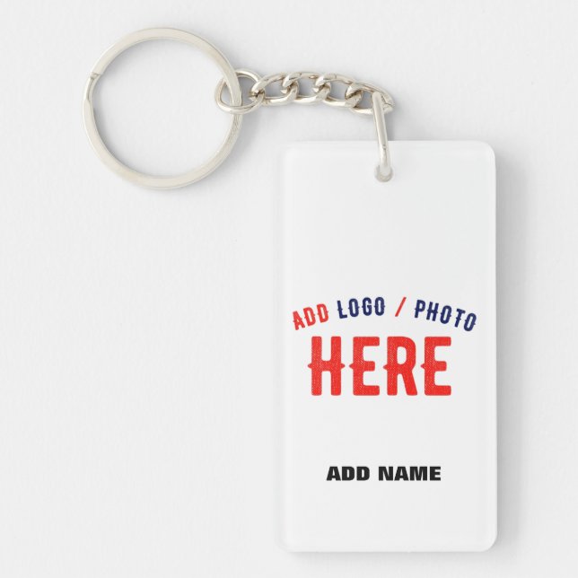 STYLISH MODERN CUSTOMIZABLE WHITE VERIFIED BRANDED KEY RING (Front)