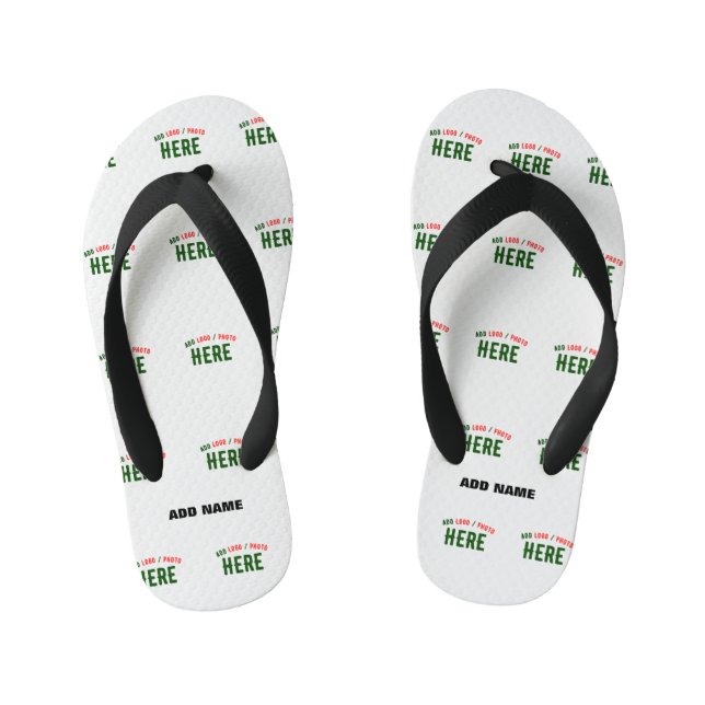 STYLISH MODERN CUSTOMIZABLE WHITE VERIFIED BRANDED KID'S JANDALS (Footbed)