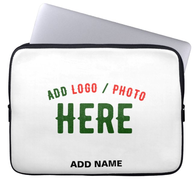 STYLISH MODERN CUSTOMIZABLE WHITE VERIFIED BRANDED LAPTOP SLEEVE (Front)