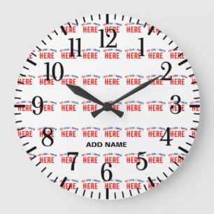 STYLISH MODERN CUSTOMIZABLE WHITE VERIFIED BRANDED LARGE CLOCK
