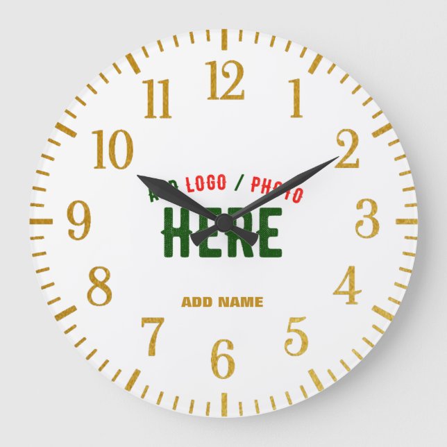 STYLISH MODERN CUSTOMIZABLE WHITE VERIFIED BRANDED LARGE CLOCK (Front)