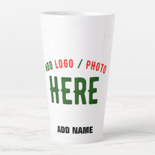 STYLISH MODERN CUSTOMIZABLE WHITE VERIFIED BRANDED LATTE MUG