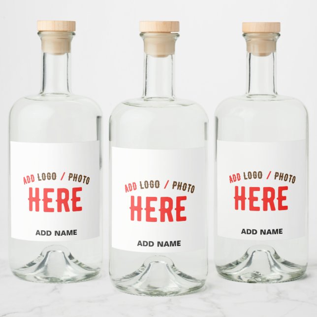 STYLISH MODERN CUSTOMIZABLE WHITE VERIFIED BRANDED LIQUOR BOTTLE LABEL (Bottles)