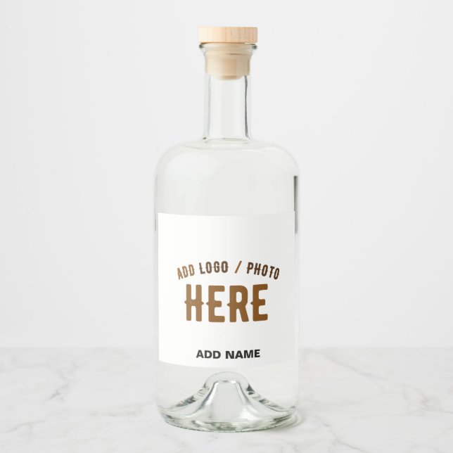 STYLISH MODERN CUSTOMIZABLE WHITE VERIFIED BRANDED LIQUOR BOTTLE LABEL (Front)