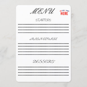 STYLISH MODERN CUSTOMIZABLE WHITE VERIFIED BRANDED MENU
