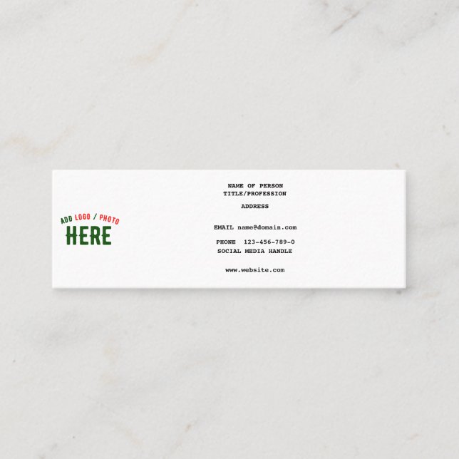 STYLISH MODERN CUSTOMIZABLE WHITE VERIFIED BRANDED MINI BUSINESS CARD (Front)