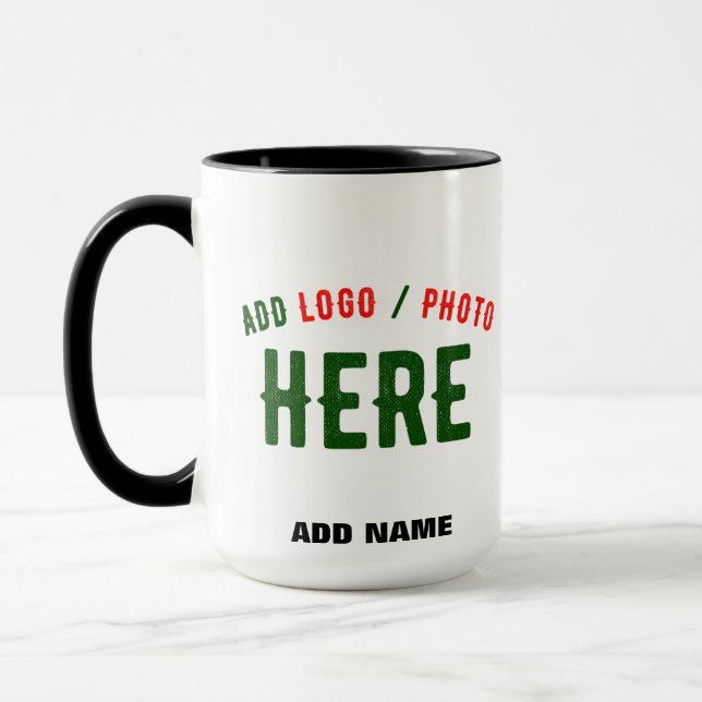 STYLISH MODERN CUSTOMIZABLE WHITE VERIFIED BRANDED MUG (Left)