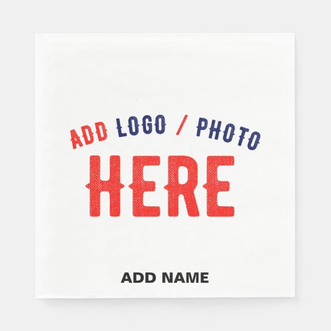 STYLISH MODERN CUSTOMIZABLE WHITE VERIFIED BRANDED NAPKIN (Front)