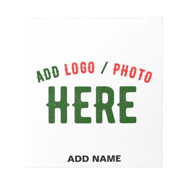 STYLISH MODERN CUSTOMIZABLE WHITE VERIFIED BRANDED NOTEPAD (Front)